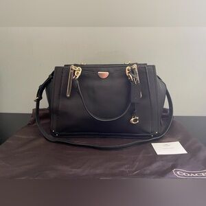 *** SOLD *** COACH Dreamer 36 Black Refined Calf Smooth Leather Brass Bag